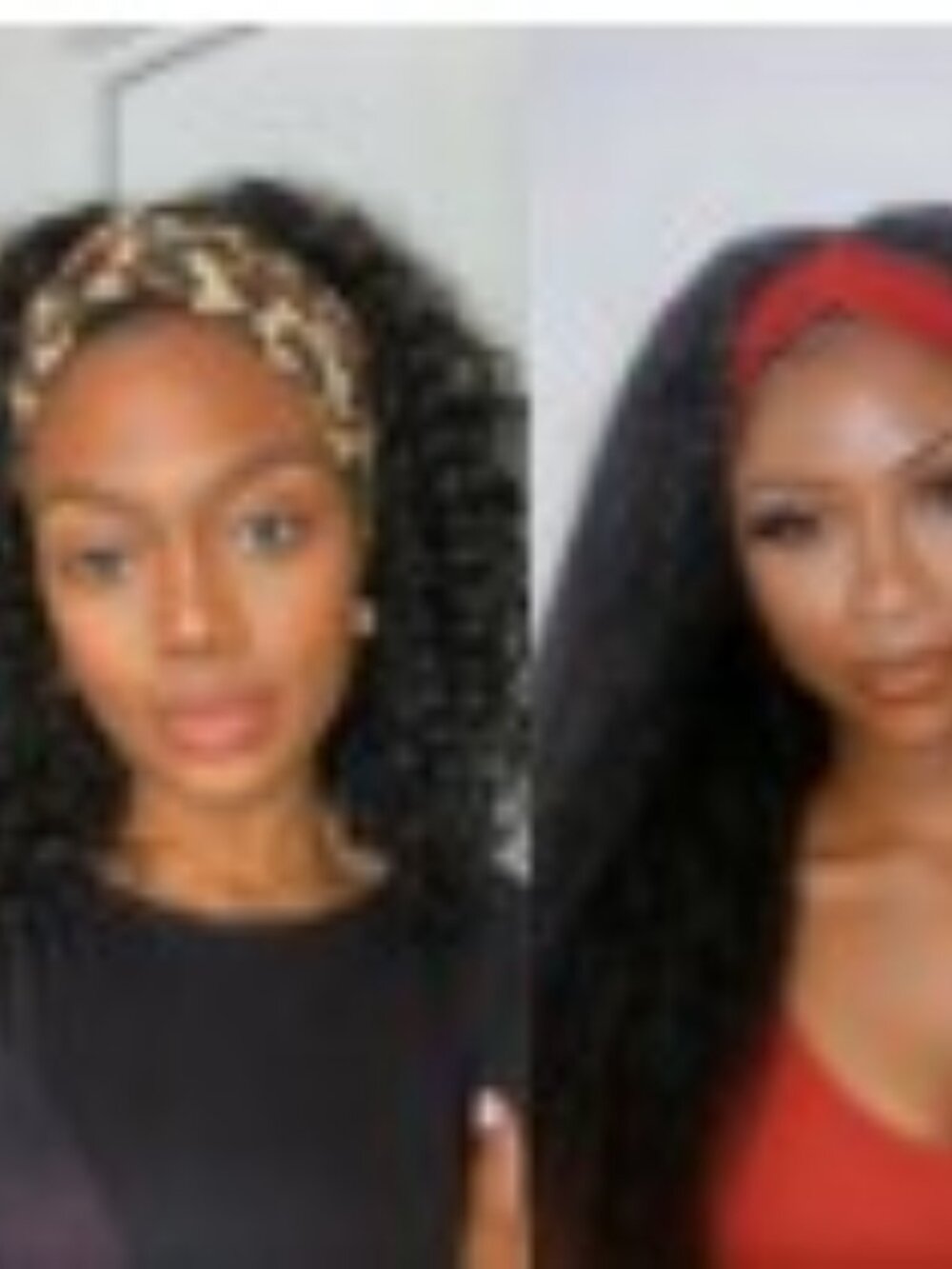 Luvme - 2 Glueless wigs 16 Inches Deep Wave/20 Inches Kinky Straight Flexi-Fit